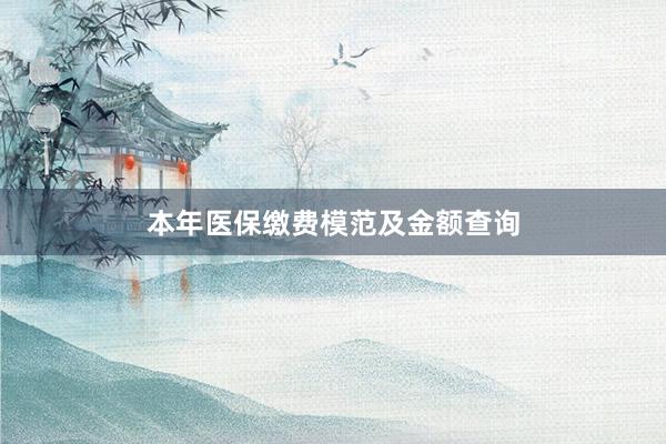 本年医保缴费模范及金额查询